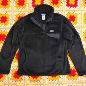 Patagonia Retool Snap T Fleece Pullover Women’s Size SBlack Pockets Polartec